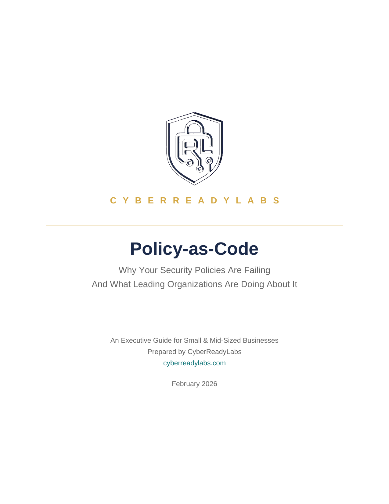 Policy-as-Code Playbook Cover